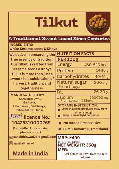 khoya Tilkut (Til ladoo)